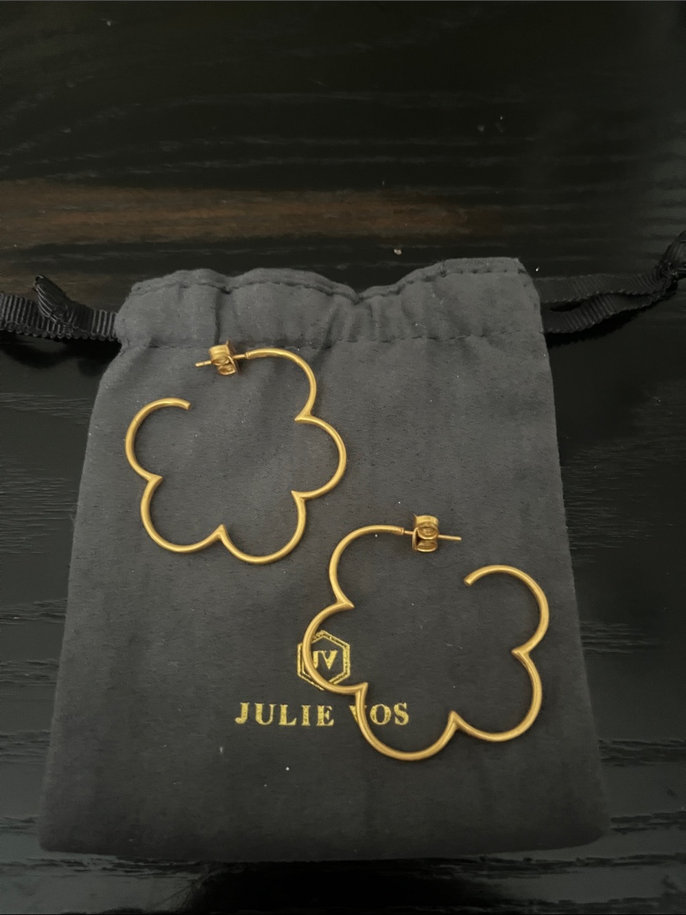 Julie Voss Gold Gardenia Hoop